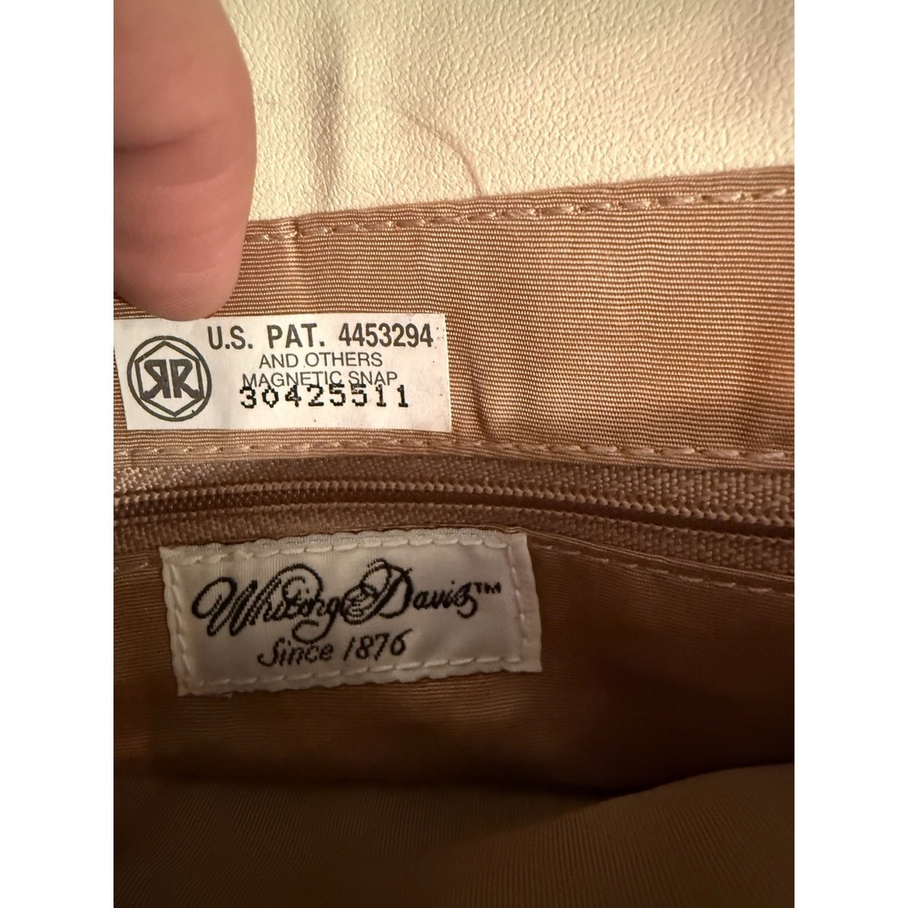 Vintage Whiting & Davis White Metal Mesh Purse Gold Chain Shoulder Bag 10.5" - Picture 15 of 15
